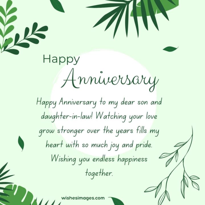 Anniversary Wishes for Son and Daughter-in-Law
