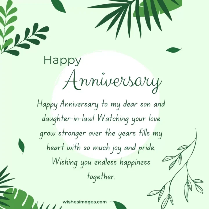Anniversary Wishes for Son and Daughter-in-Law