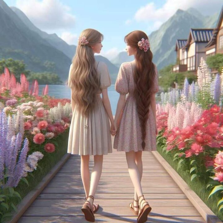 Cartoon & Animated Best Friend DP for Girls