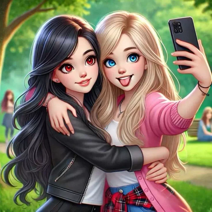 Stylish matching friendship DP for girls