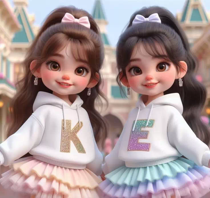Stylish matching friendship DP for girls