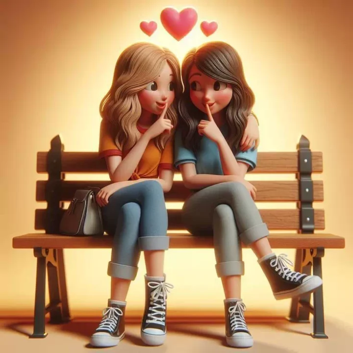 Stylish matching friendship DP for girls