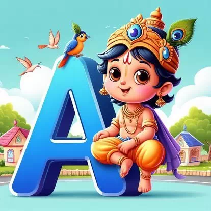 Cute God krishna Letter Dp for Whatsapp