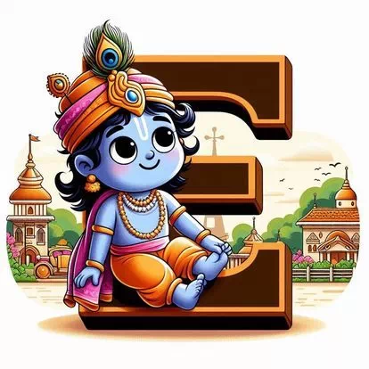 Cute God krishna Letter Dp for Whatsapp