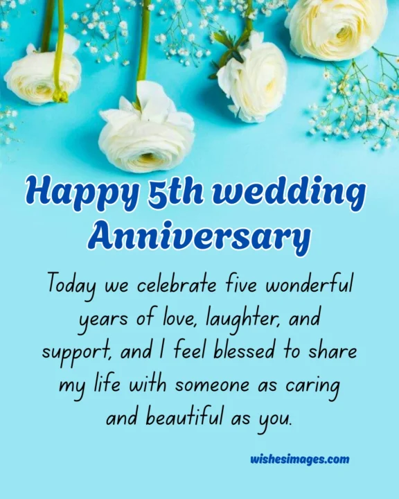 cute 5th wedding anniversary messages