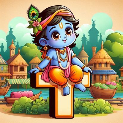 Cute God krishna Letter Dp