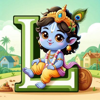 God Krishna Alphabet Letter DP