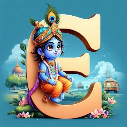 God Krishna Alphabet Letter DP