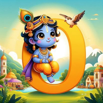 God Krishna Alphabet Letter DP