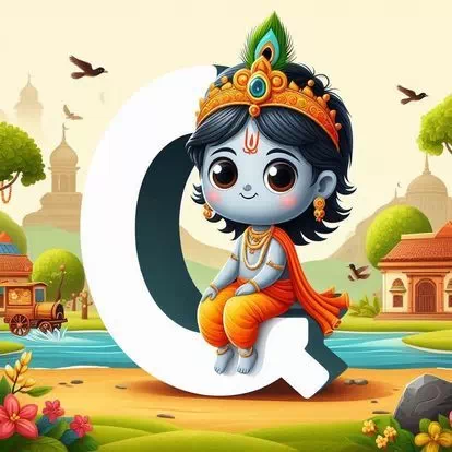 Beautiful God Krishna letter wallpaper for WhatsApp