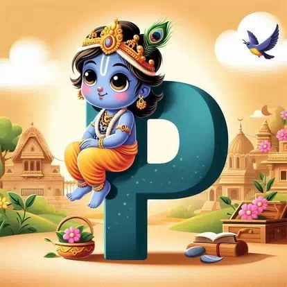 Beautiful God Krishna letter wallpaper for WhatsApp
