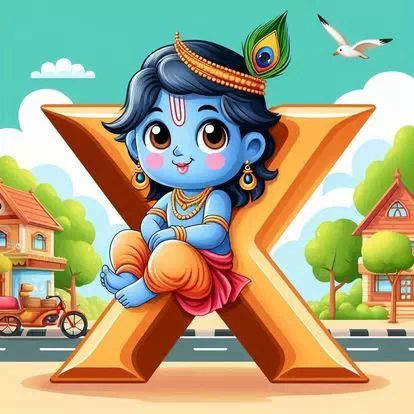 Beautiful God Krishna letter wallpaper for WhatsApp