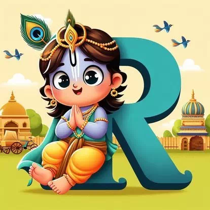 Beautiful God Krishna letter wallpaper for WhatsApp