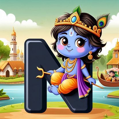 God Krishna Letter DP images for Whatsapp