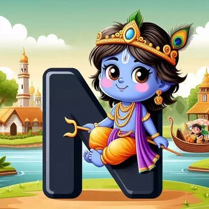 Beautiful God Krishna letter wallpaper for WhatsApp