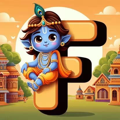 God Krishna Alphabet Letter DPz
