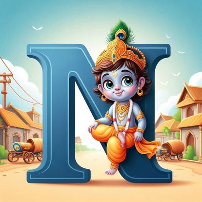 God Krishna Letter DP images for Whatsapp