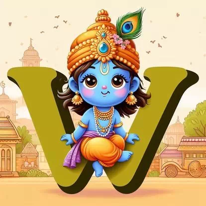 Stylish Krishna letter DP for Instagram profile