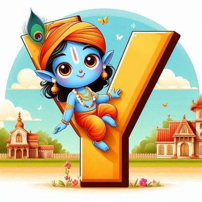 God Krishna Alphabet Letter DP