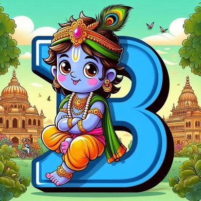 God Krishna Alphabet Letter DP