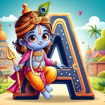 God Krishna alphabet letter DP images for WhatsApp