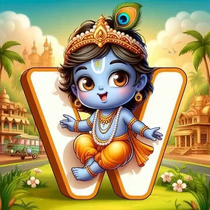 God Krishna alphabet letter DP images for WhatsApp