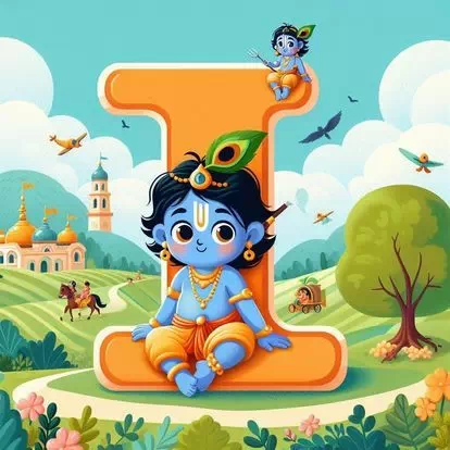 God Krishna alphabet letter DP images for WhatsApp