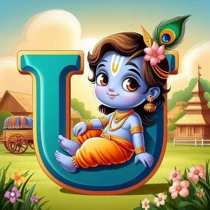 God Krishna alphabet letter DP images for WhatsApp