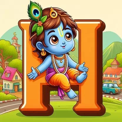 God Krishna alphabet letter DP images for WhatsApp
