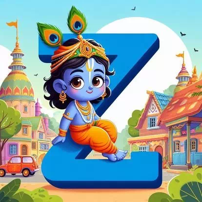 Stylish Krishna letter DP for Instagram profile