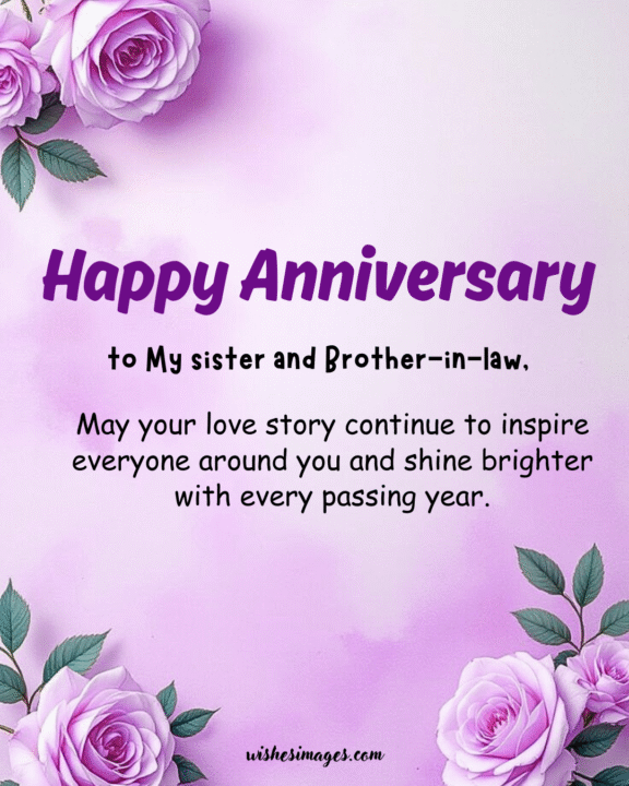 Anniversary Wishes for Sister and Brother-in-Law