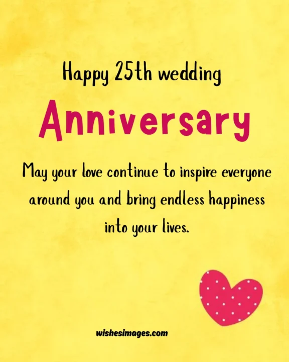 25th Wedding Anniversary Wishes for Friends