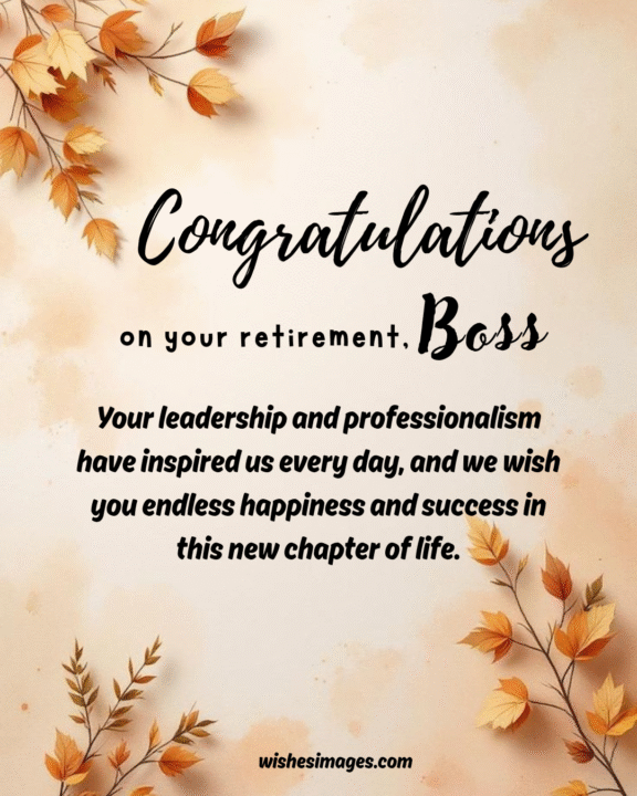 professional retirement wishes for boss