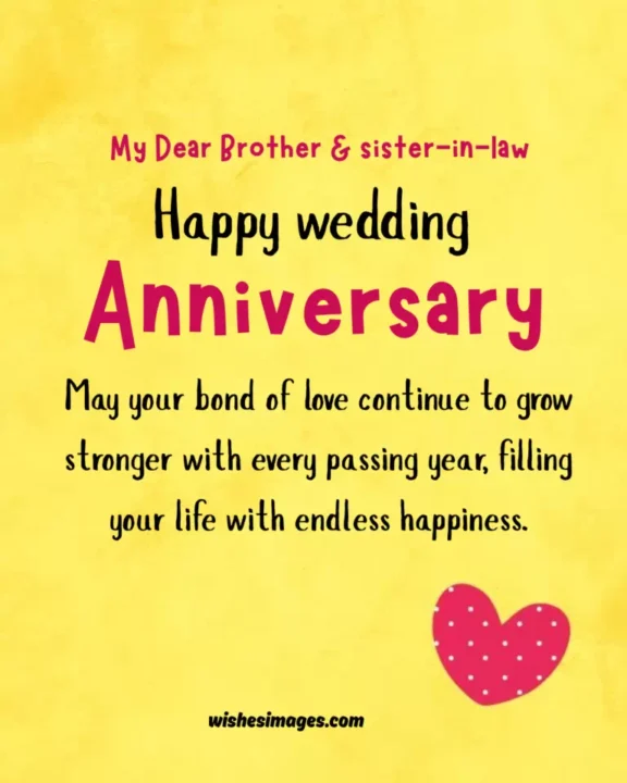 Heartfelt Anniversary Wishes for Brother and Sister-in-Law