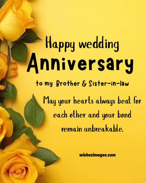 Anniversary wishes for brother and sister-in-law