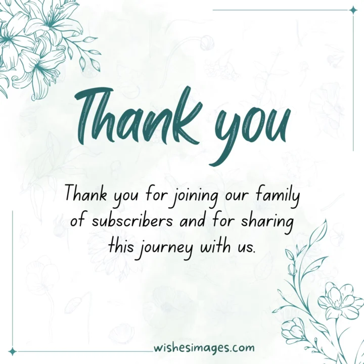 Thank You Messages for Subscribers
