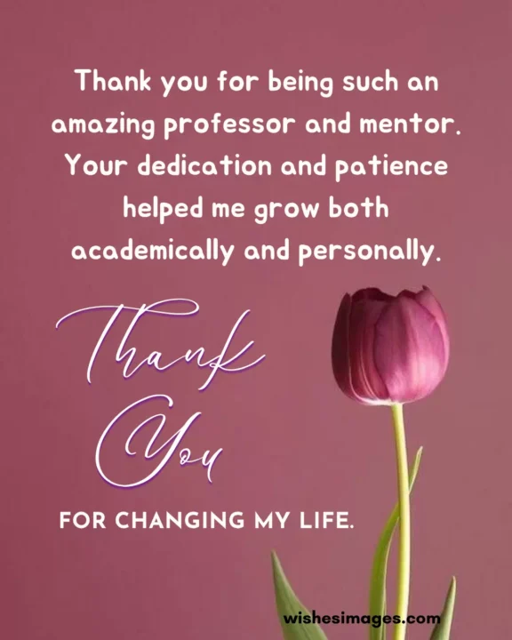 appreciation message for professor guidance and support
