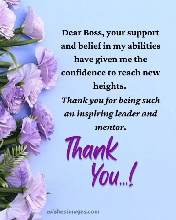 Heartfelt Thank You Note for Boss