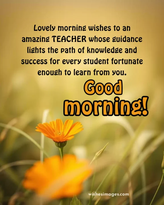 Cute good morning wishes images for teachers