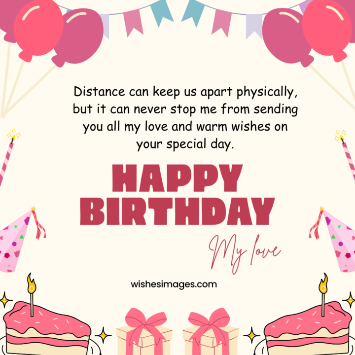 Beautiful Long Distance Birthday Wishes for Wife