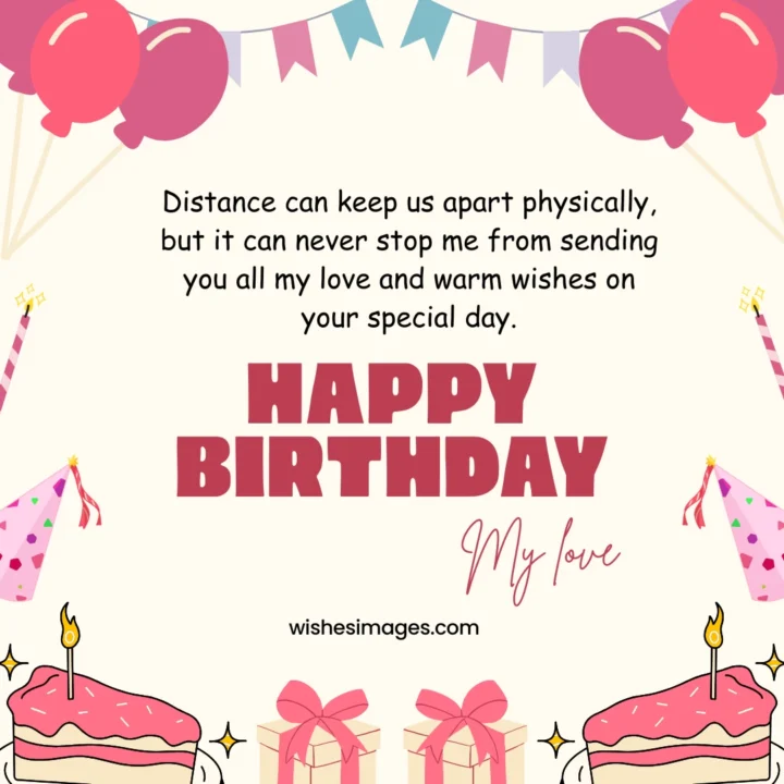 Beautiful Long Distance Birthday Wishes for Wife