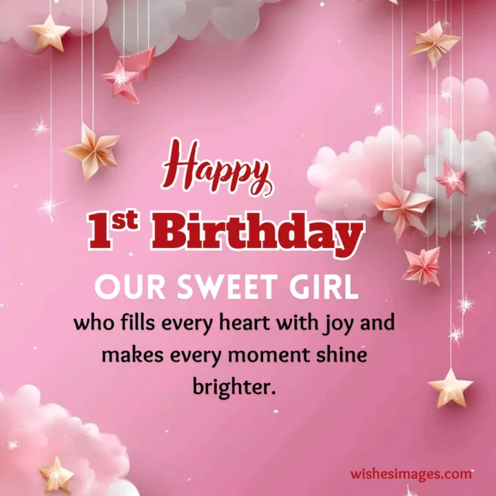 Heartwarming First Birthday Wishes for Baby Girl