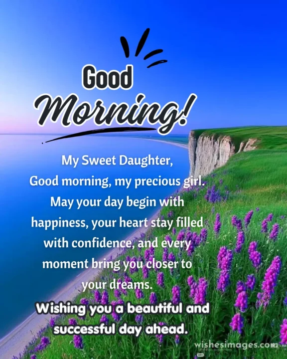 Good Morning Wishes images for Daughter