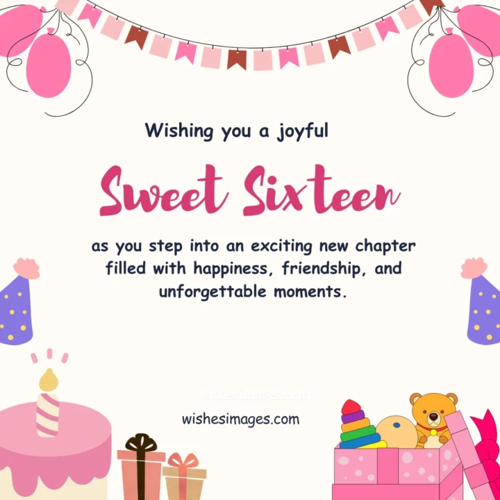 Sweet 16 Birthday Wishes for Best Friend