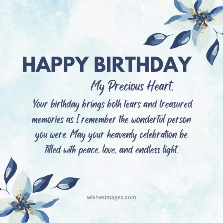 Heart touching birthday wishes in heaven