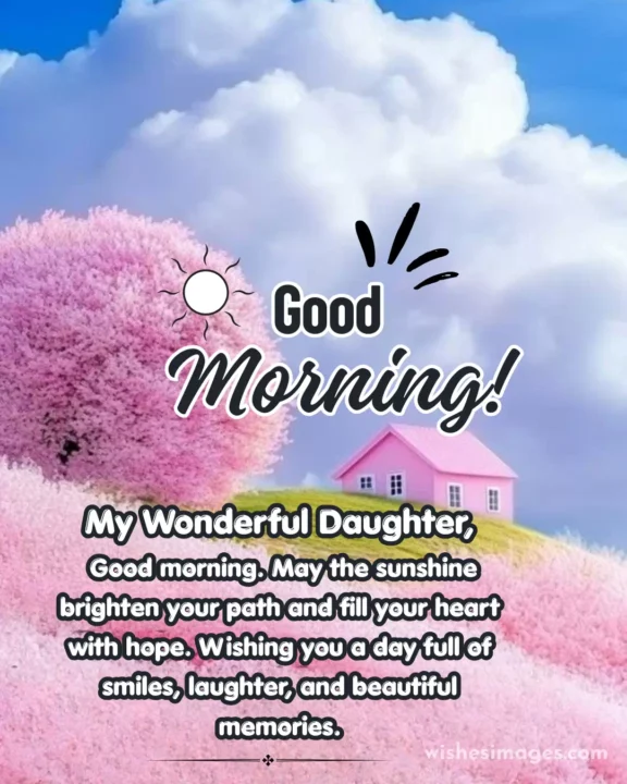 Sweet Good Morning Wishes images for Daughter