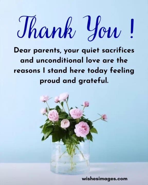 thank you message for parents from son graduation