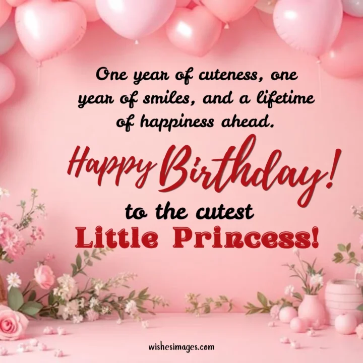 heart touching 1st birthday wishes for baby girl