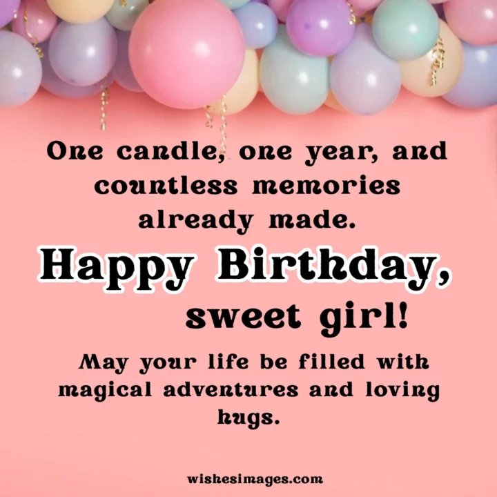 Emotional First Birthday Wishes for Baby Girl
