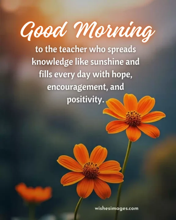 Heart touching good morning wishes for teachers